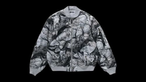 BAPE Tree Edge Camo Bomber Jacket White