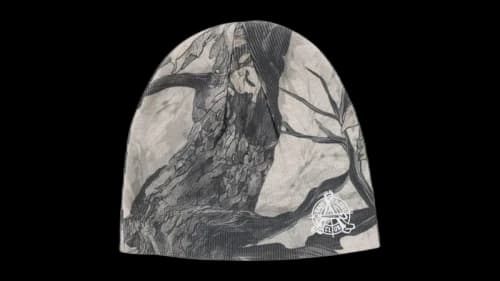 BAPE Tree Edge Camo Knit Cap White