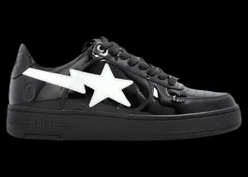 A Bathing Ape Bape Sta #1 Black White Patent Leather
