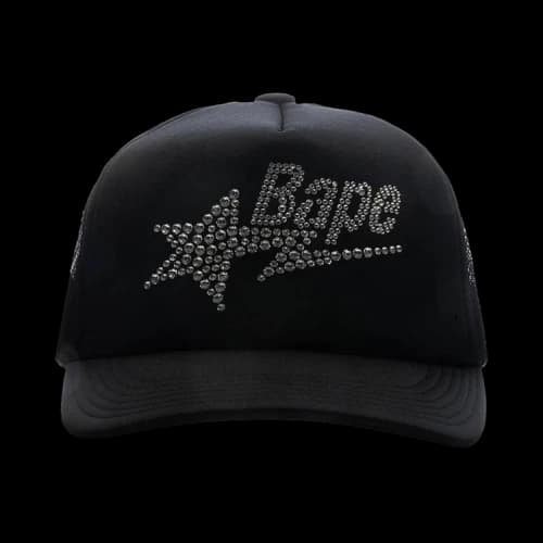 BAPE Crystal Stone STA Logo Mesh Cap 'Black'