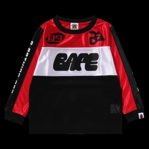 BAPE Kids Mesh Long-Sleeve Tee 'Red'