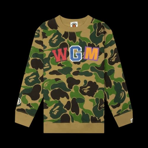 BAPE ABC Camo Shark Crewneck Sweatshirt 'Green'