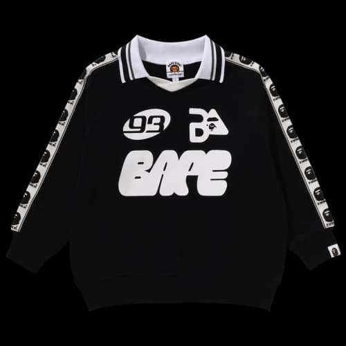 BAPE Kids Tape Relaxed Fit Crewneck Sweatshirt 'Black'