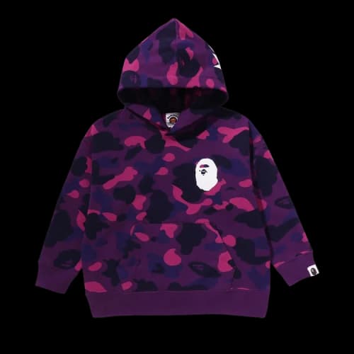 BAPE Kids Color Camo Ape Head Relaxed Fit Pullover Hoodie 'Purple'
