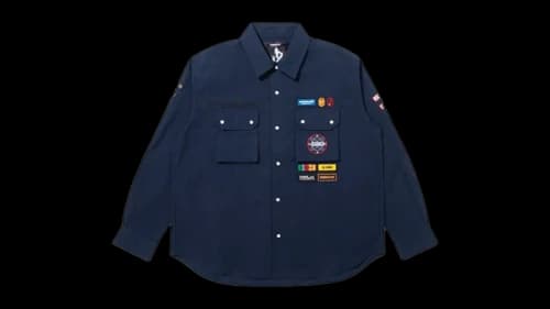 BAPE x Kazuki Kuraishi Multi Patch Military L/S Shirt Navy