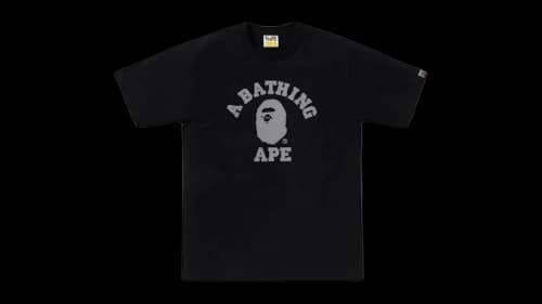 BAPE Reflective On College Tee Black