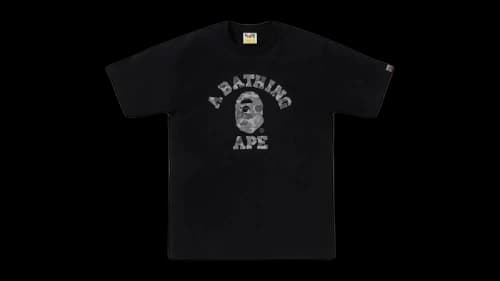 BAPE ABC Camo Reflective On College Tee Black