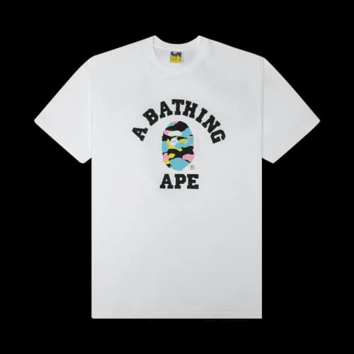BAPE New Multi Camo College Tee 'White'
