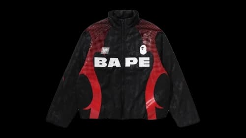 BAPE Aba Frame Monogram Jacquard Multi Logo Padded Jacket Black