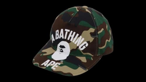 BAPE Glitch Woodland Camo Cap Green