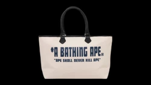 BAPE A Bathing Ape Canvas Tote Bag Ivory