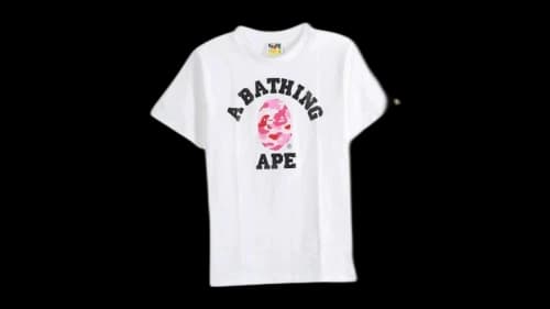 BAPE ABC Camo College Tee (SS26) White/Pink