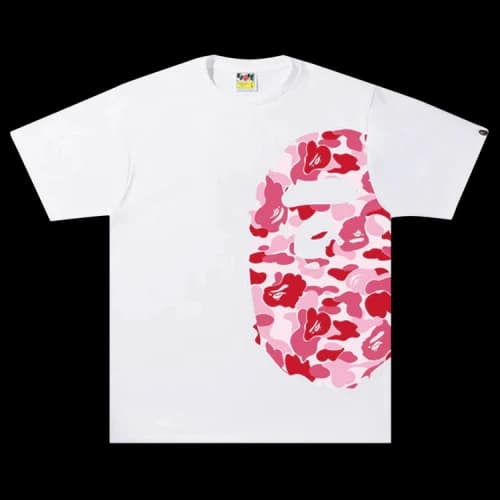 BAPE ABC Camo Side Big Ape Head Tee 'White Pink'