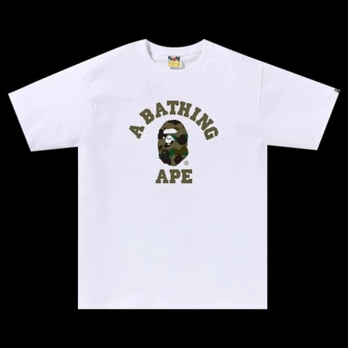 BAPE 1st Camo College Tee 'White Green'