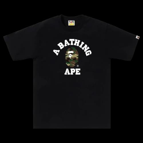 BAPE Woodland Camo College Tee 'Black Green'