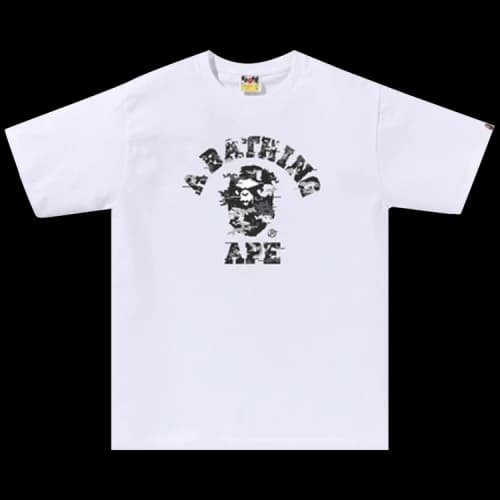 BAPE Multi Pixel Camo College Tee 'White Black'