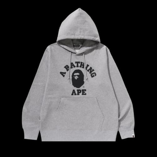 BAPE College Pullover Hoodie 'Grey'