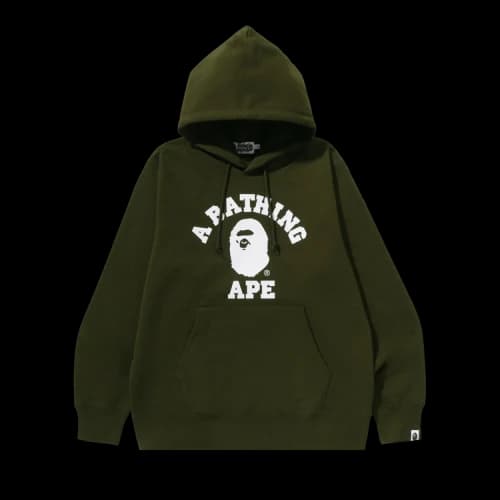 BAPE College Pullover Hoodie 'Olive Drab'