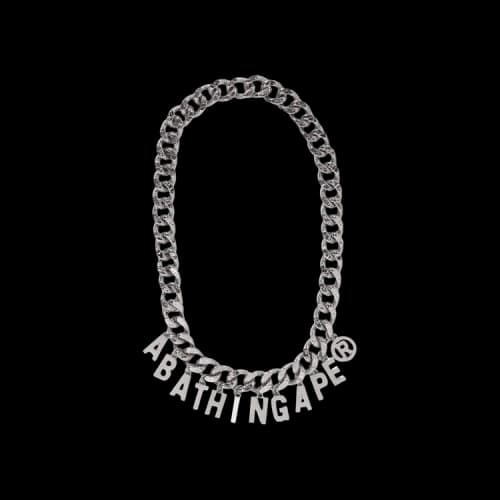 BAPE Line Camo Debossed A Bathing Ape Chain Necklace 'Grey'