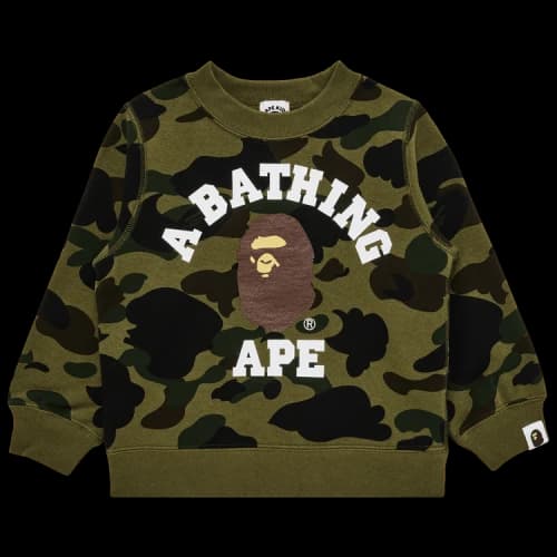 BAPE 1St Camo College Crewneck Sweatshirt 'Green'