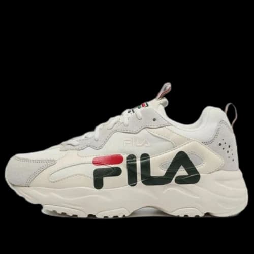 FILA Ray Tracer Linear Low Top Running Shoes Grey/Black/Red