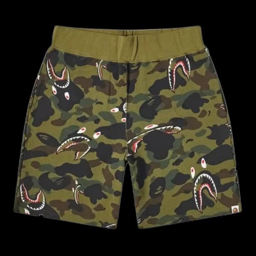 BAPE Shark 1st Camo Wide Short 'Green'