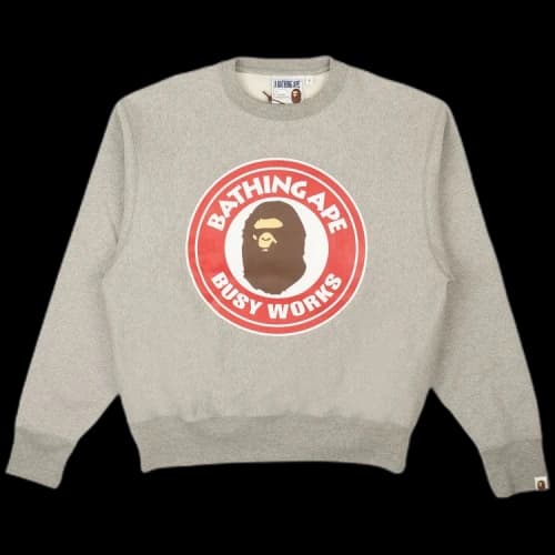 BAPE Classic Busy Works Crewneck Sweatshirt 'Heather Grey'