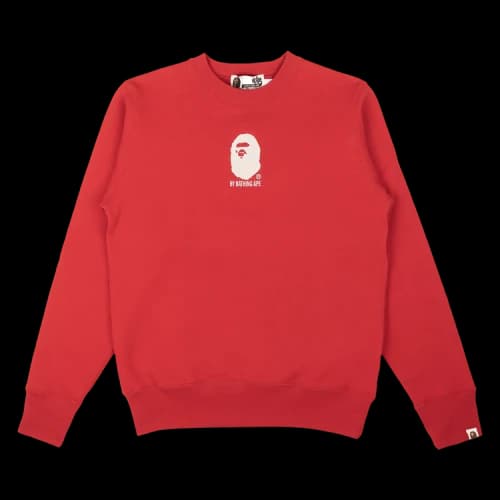 BAPE Embroidered Crewneck Sweatshirt 'Red'