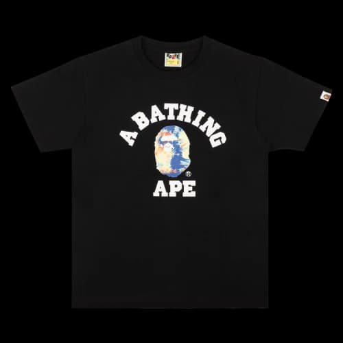 BAPE Tie Dye College Tee 'Black/Multicolor'
