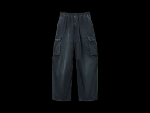 Alexander Wang Turned Down Elastic Cargo Pant Washed Jet Black