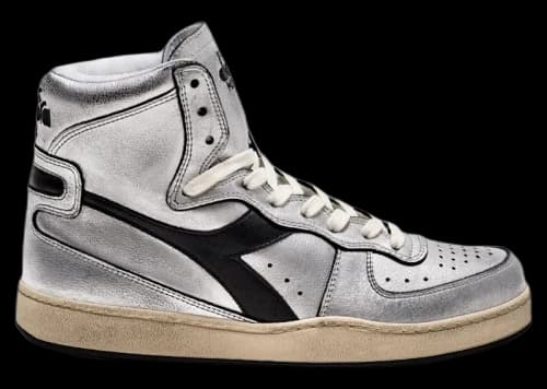 Diadora Basket Silver Used Silver Metallized Black (Women's)