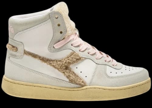 Diadora Mi Basket Chalet White Grey Beige Pink (Women's)