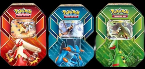 2015 Pokemon TCG Hoenn Power Tin Sceptile EX/Blaziken Ex/Swampert EX Lot