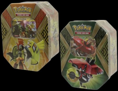 2017 Pokemon TCG Island Guardians Tin Tapu Koko GX/Tapu Bulu GX Lot