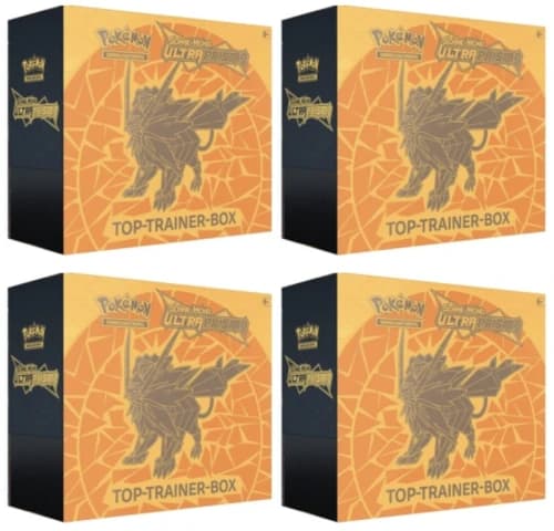 Pokémon TCG Sonne & Mond Ultra-Prisma Top Trainer Box 4x Lot (Dusk Mane Necrozma)