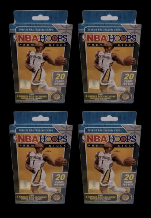 2019-20 Panini NBA Hoops Premium Stock Basketball Hanger Box 20 ct. Purple Disco Prizms 4x Lot