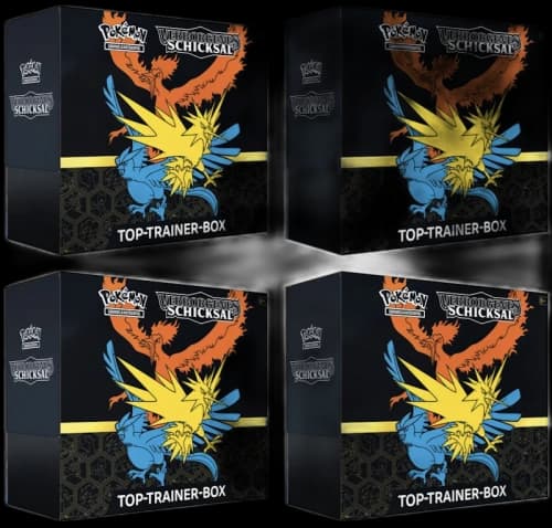 Pokémon TCG Verborgenes Schicksal Top Trainer Box 4x Lot