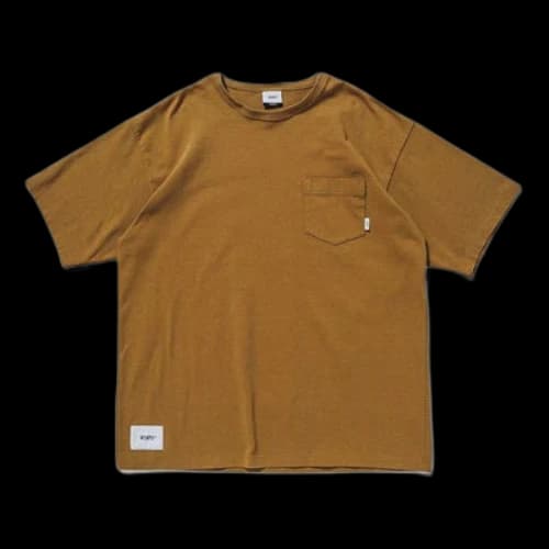 WTAPS Chest Logo Patch Logo Short Sleeve Cream Yellow