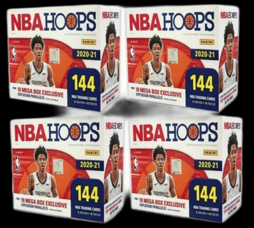 2020-21 Panini NBA Hoops Basketball Mega Box 144 Cards 4x Lot