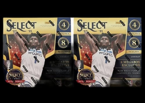 2020-21 Panini Select Basketball Mega Box (Blue/White/Purple Cracked Ice Prizms) 2x Lot