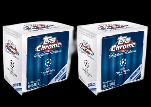 2020-21 Topps Chrome UEFA Champions League Sapphire Edition Soccer Box 2x Lot
