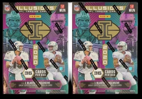 2020 Panini Illusions Football Blaster Box 2x Lot 36 ct.