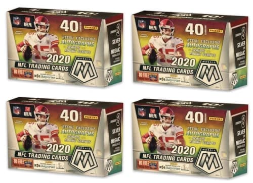 2020 Panini Mosaic Football 40 ct. Mega Box 4x Lot