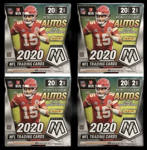 2020 Panini Mosaic Football Wal-Mart Mega Box 4X Lot