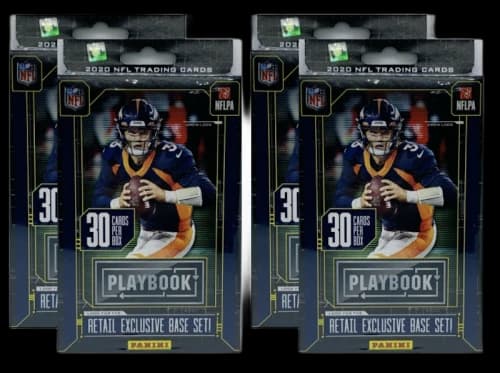 2020 Panini Playbook Football Hanger Box Purple Parallels 4x Lot