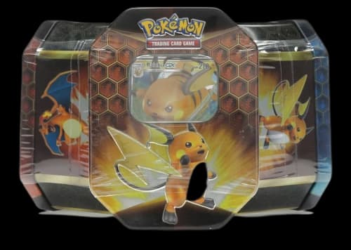 2019 Pokemon Hidden Fates Tin 3x Lot Charizard/Gyrados/Raichu
