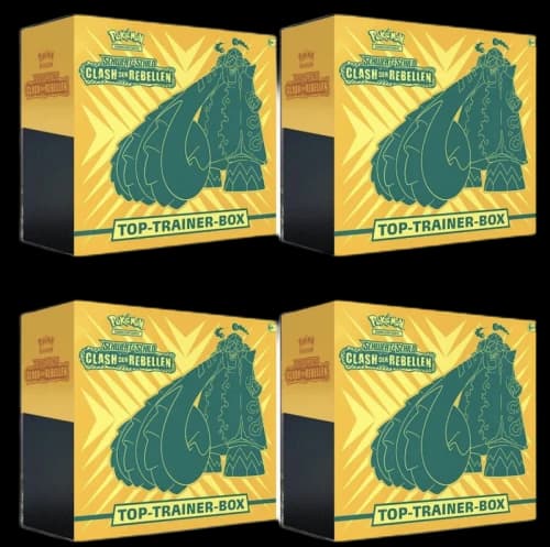 Pokémon TCG Schwert & Schild Clash der Rebellen Top Trainer Box 4x Lot