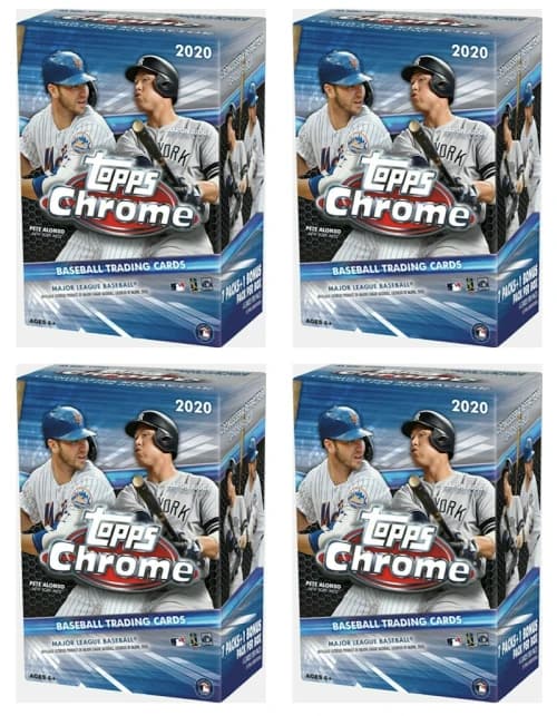 2020 Topps Chrome Baseball Blaster Box 4x Lot