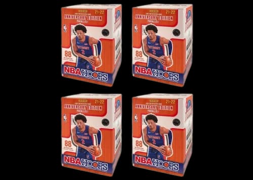 2021-22 Panini NBA Hoops Basketball Blaster Box (Anniversary Edition Parallel) 4x Lot