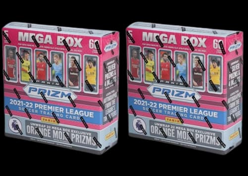 2021-22 Panini Prizm Premier League Soccer Fanatics Exclusive Mega Box (Orange Mojo Prizms) 2x Lot